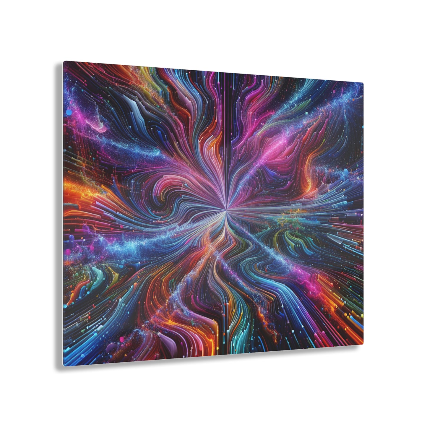 Cosmic Chromatic Splendor. Trippy infinity Pattern 1/4" Glossy Acrylic Art