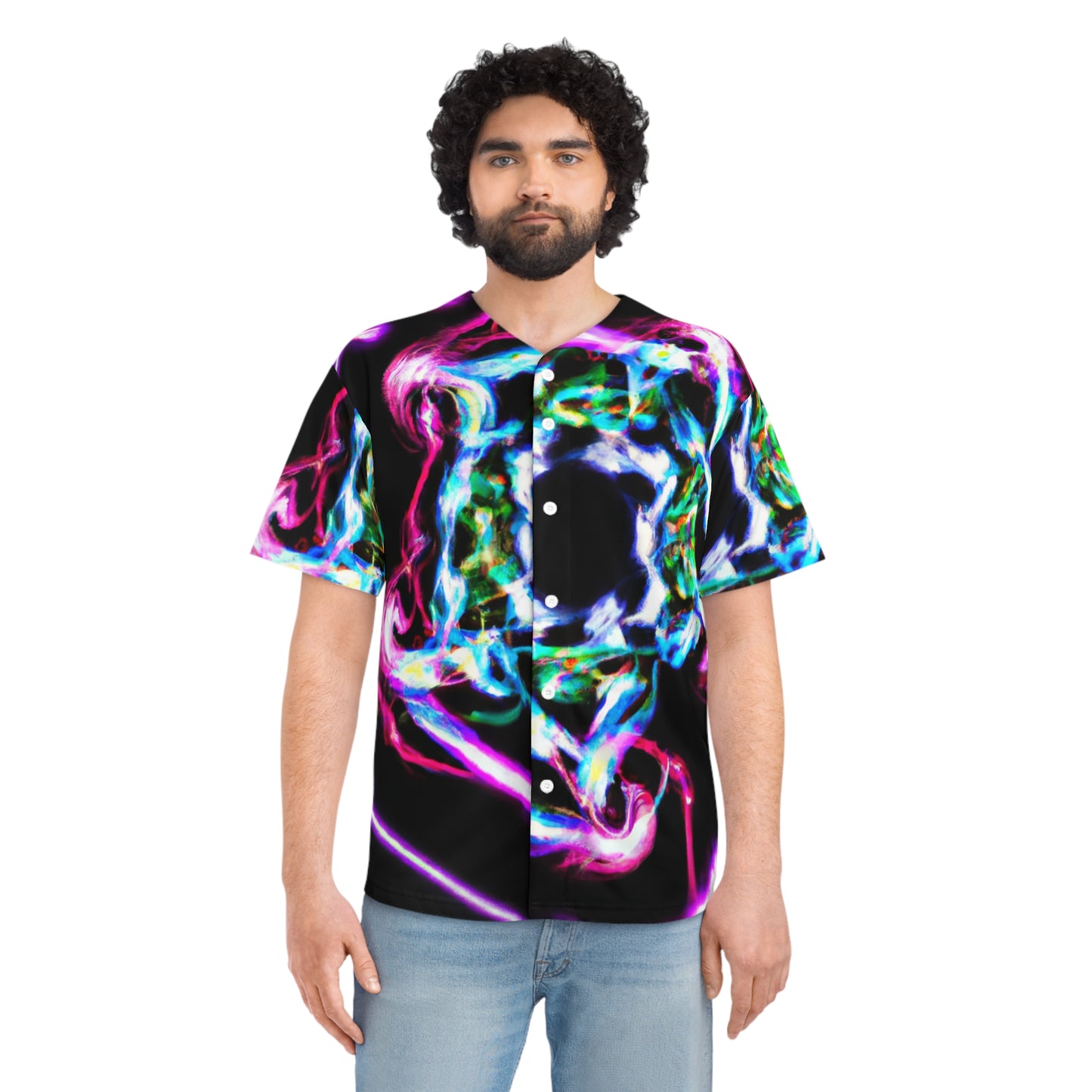 Neon Reflection Infinity. Trippy Infinity Patterns Mens Jersey