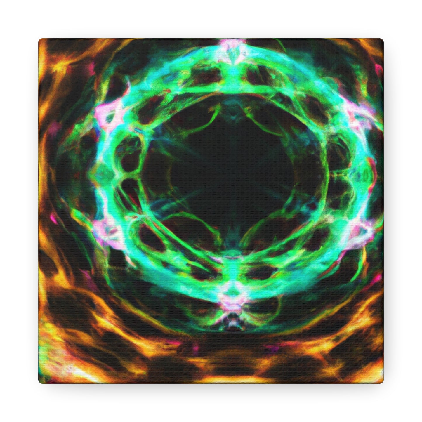 Galactic Neon Hyperspace Splatter. Trippy Infinity Patterns Art Canvas