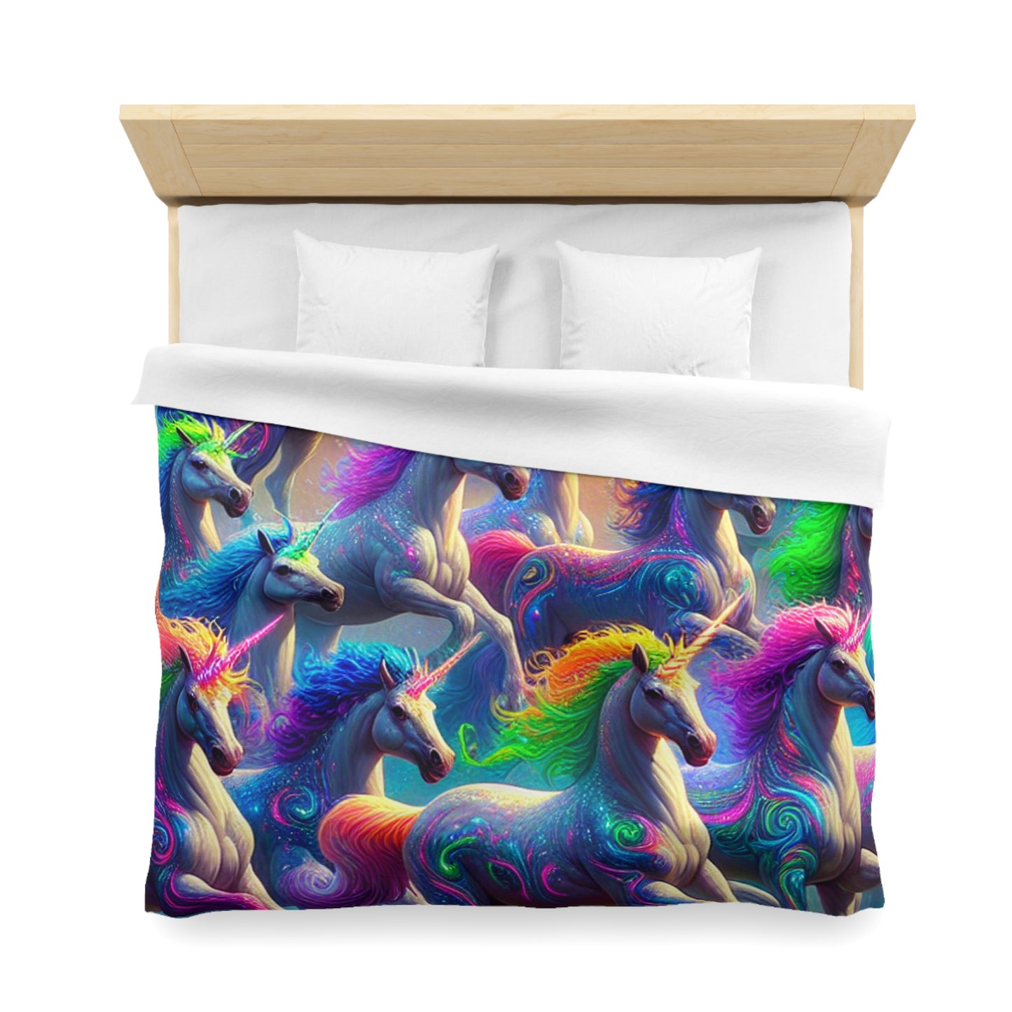 Pietro Romano - NEON Unicorns Microfiber Duvet Cover