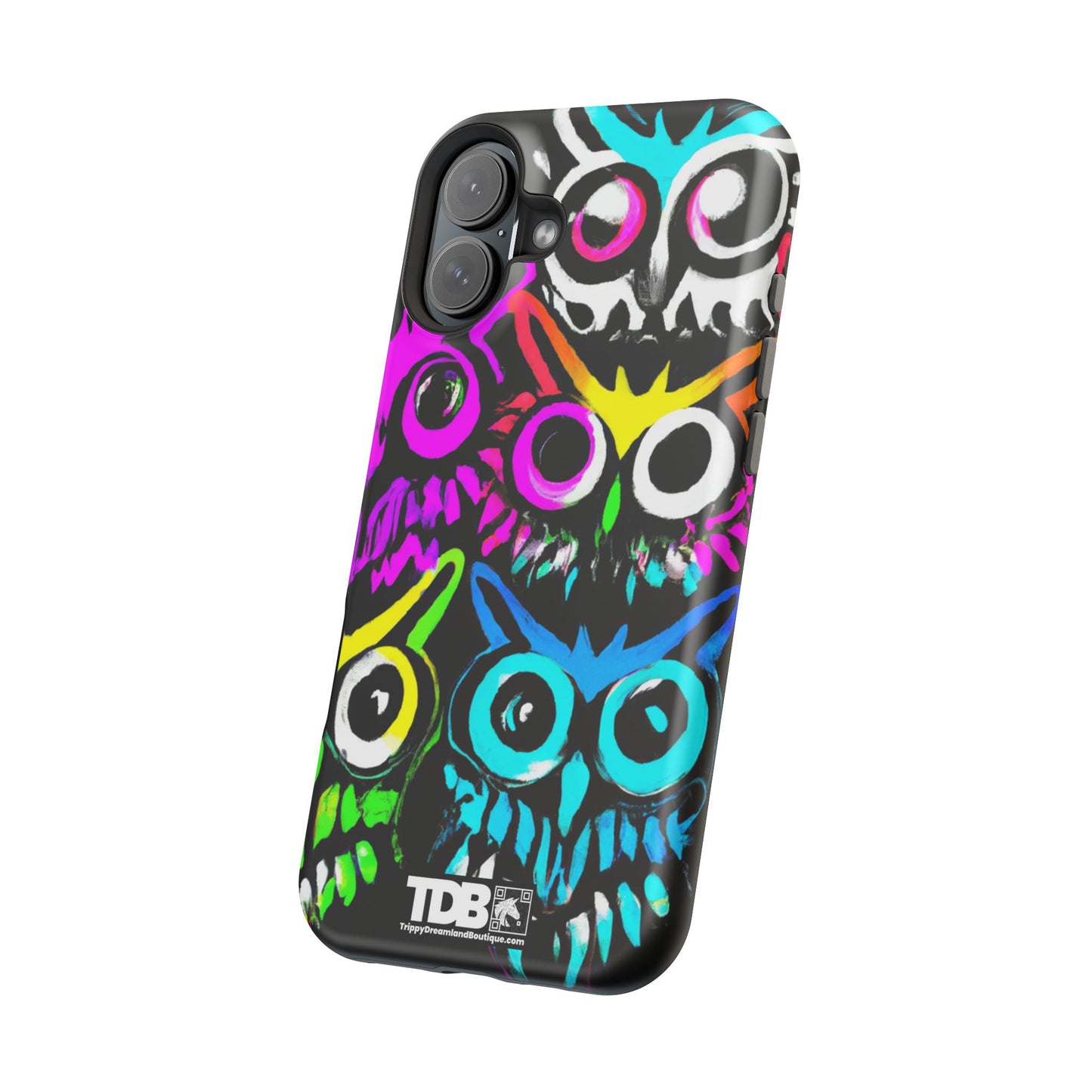 TDB iPhone Magnetic Tough Case - Psychedelic Rave Owl Design