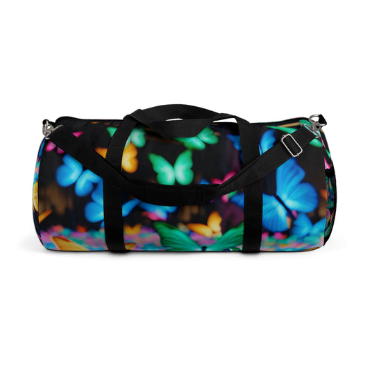 "Electric Flight" - Neon Butterflies Duffle Bag