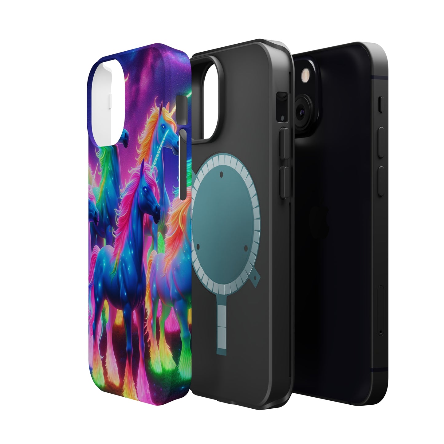 Neon Unicorn Congregation Neon Unicorns Premium Art Magsafe Magnet Tough IPhone 13 14 15 Pro Plus Max and Mini in Matte and Glossy Phone cases