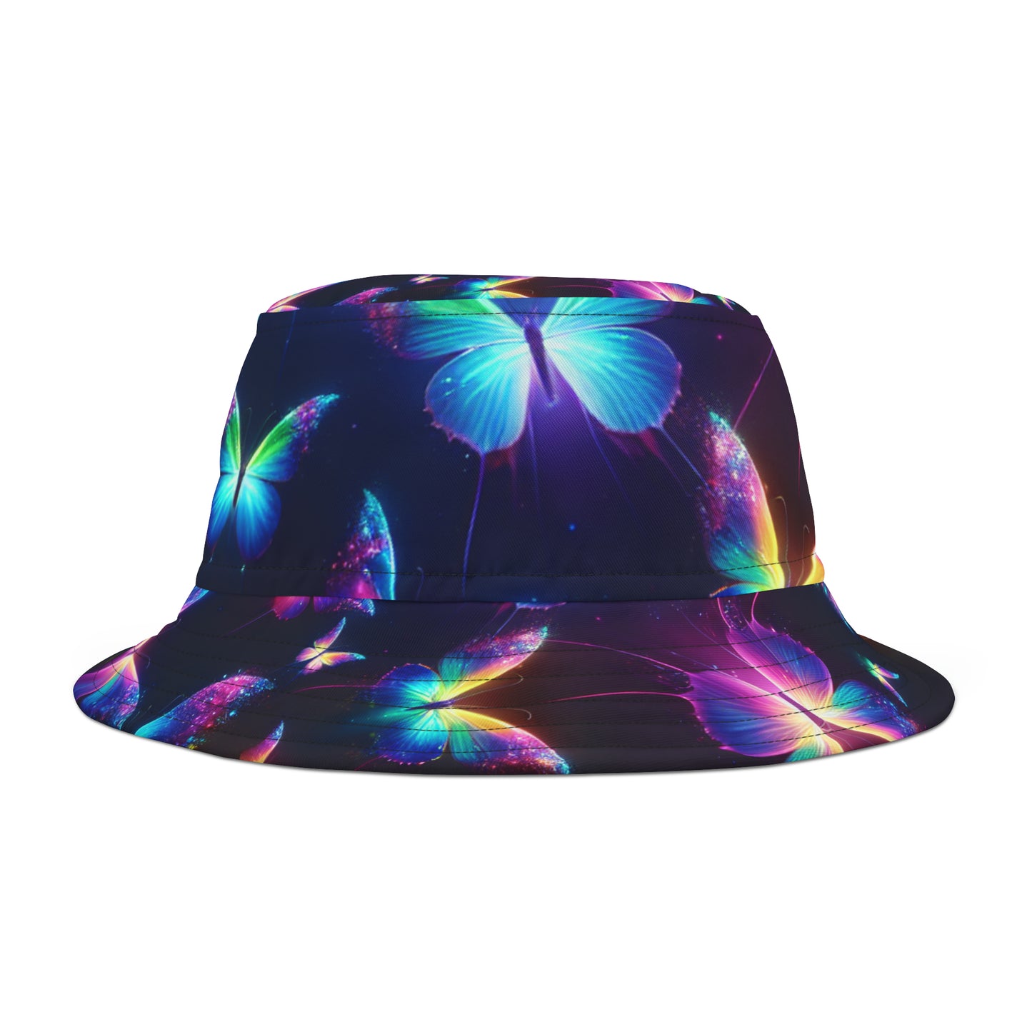"Tapestry of Vibrant Luminosity" Neon Butterflies Bucket Hat