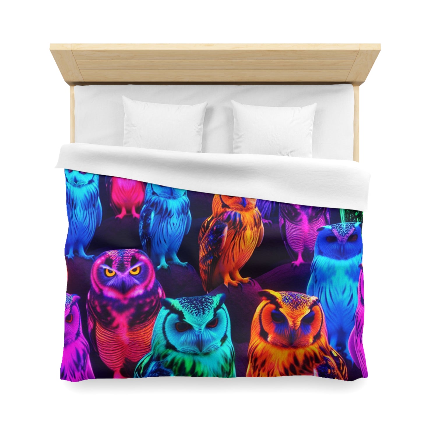 Giovanni di Guido - NEON Owls Microfiber Duvet Cover