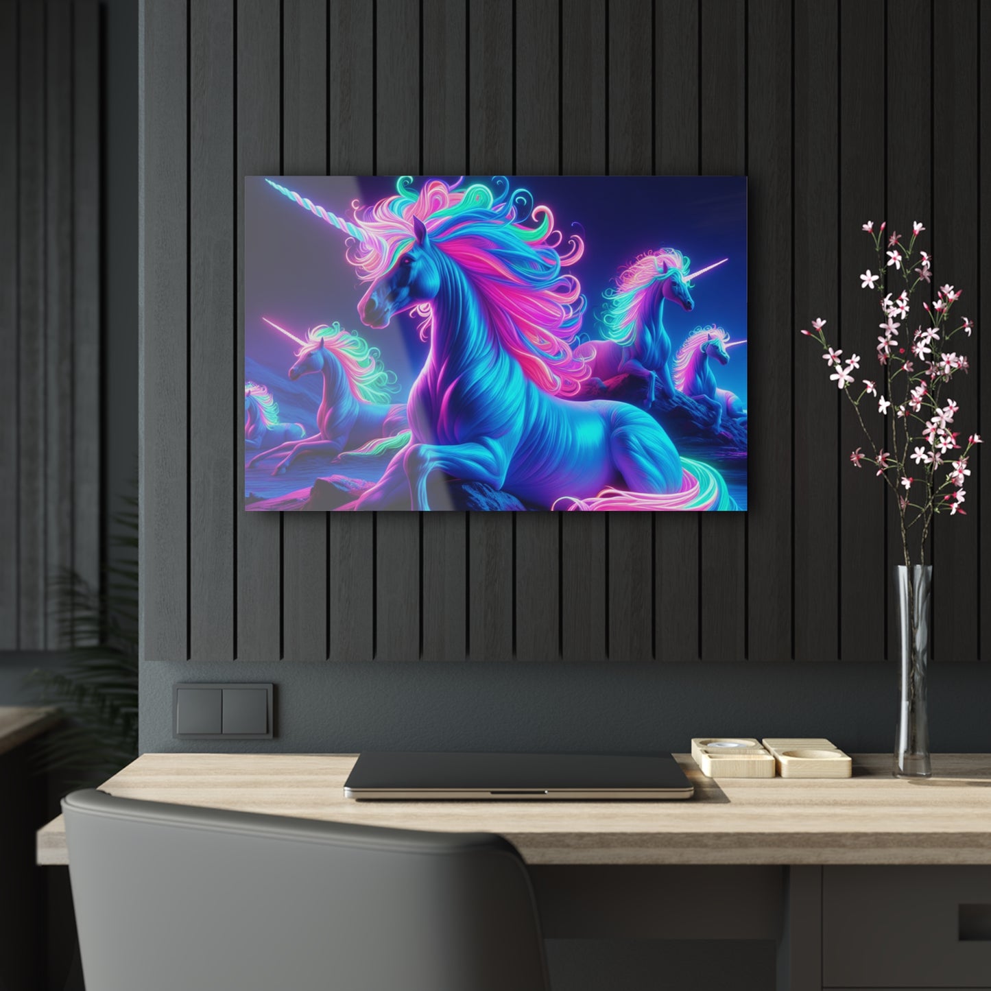 "Rainbow Mania" NEON Unocrons Art 1/4" Glossy Acrylic Art