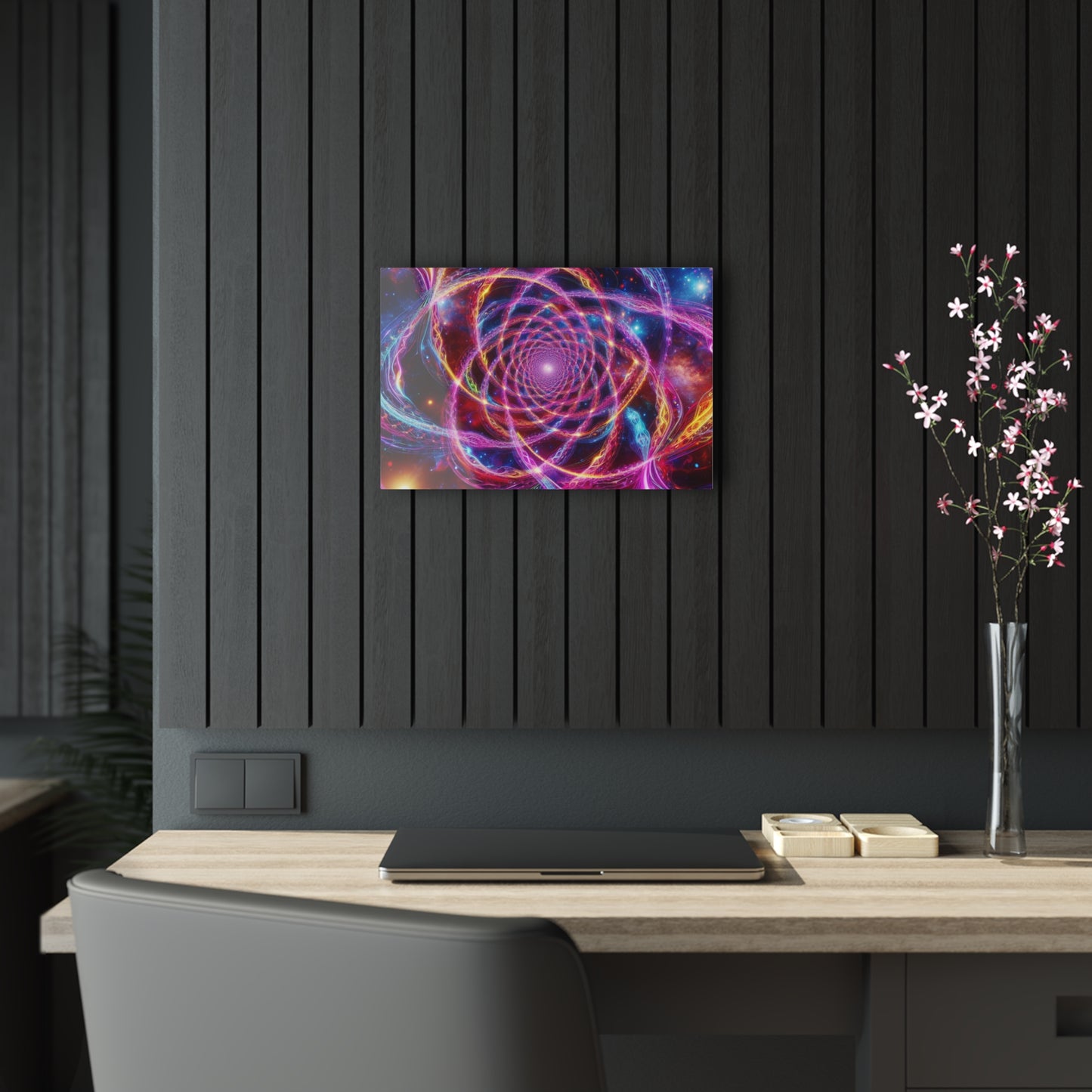 Infinite Glitter Galaxy. Trippy infity Pattern 1/4" Glossy Acrylic Art