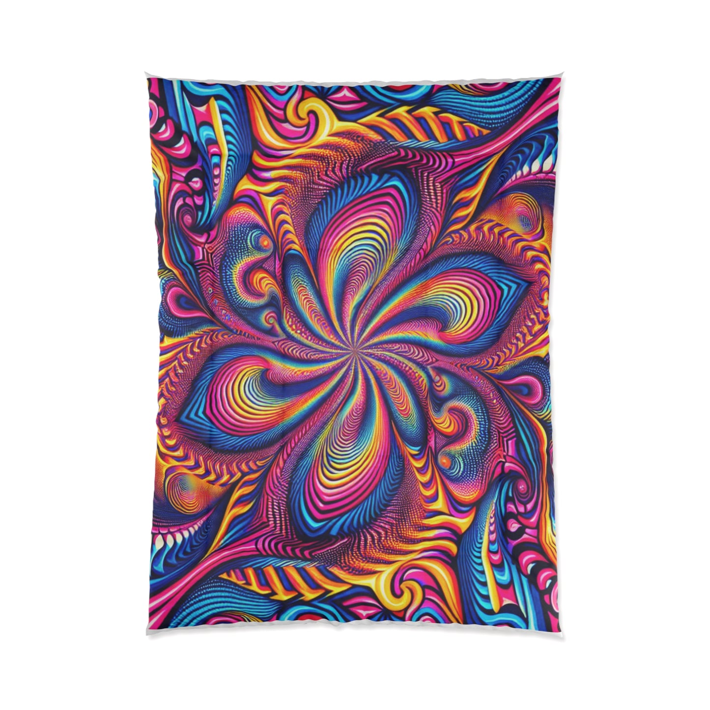 Neon Infinity Fantasia. Trippy Infinity Patterns Comforter Blanket