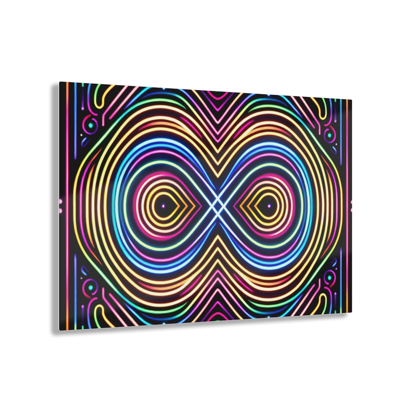 Neon Infinity Fantasia. Trippy infity Pattern 1/4" Glossy Acrylic Art
