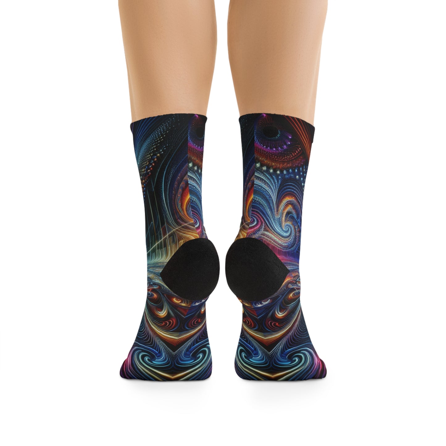 TDB Neon Infinity Oscillation. Trippy Recycled Poly Socks