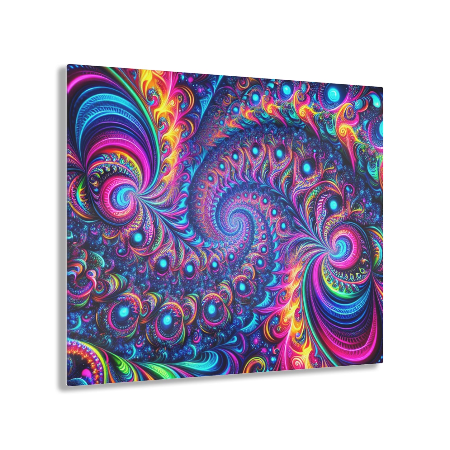 "Psychedelic Spacetime Dance" Trippy infity Pattern 1/4" Glossy Acrylic Art