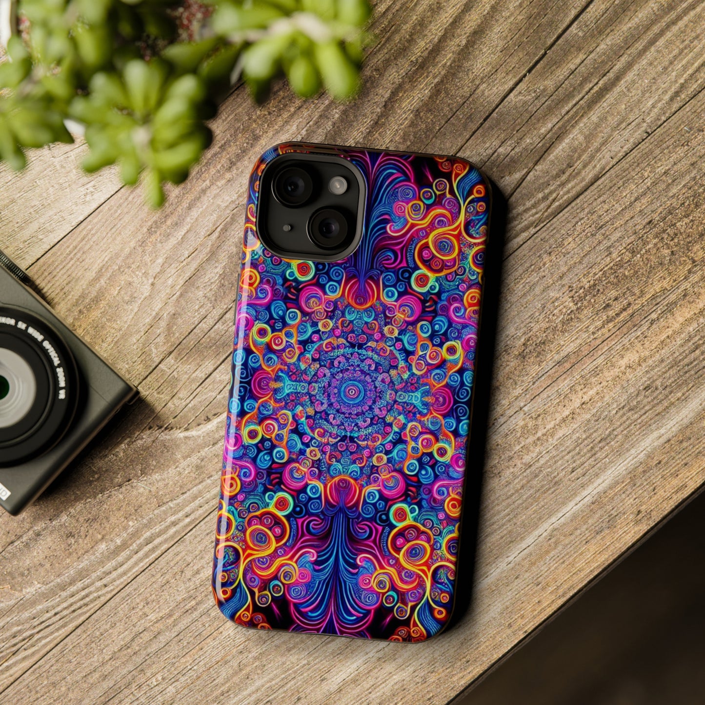 Vibrant Infinity Aurora. Neon Trippy Infinity Patterns Premium Art Magsafe Magnet Tough IPhone 13 14 15 Pro Plus Max and Mini in Matte and Glossy Phone cases