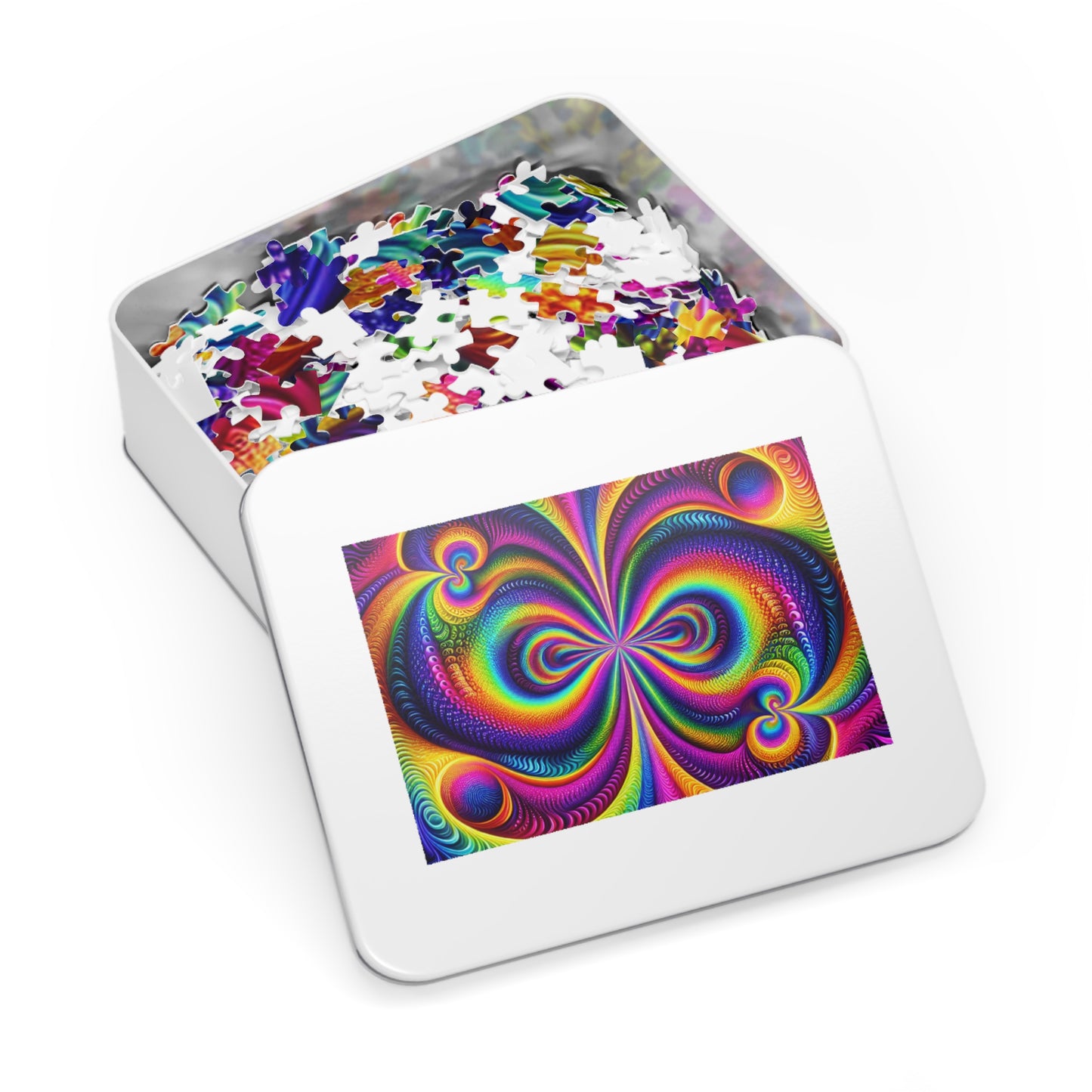 VibNeoInfinPaint - Neon Trippy Infinity Patterns Puzzle 30, 110, 252, and 1000 Pieces