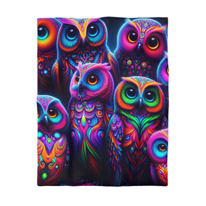 Giovanni di Saraco - NEON Owls Microfiber Duvet Cover