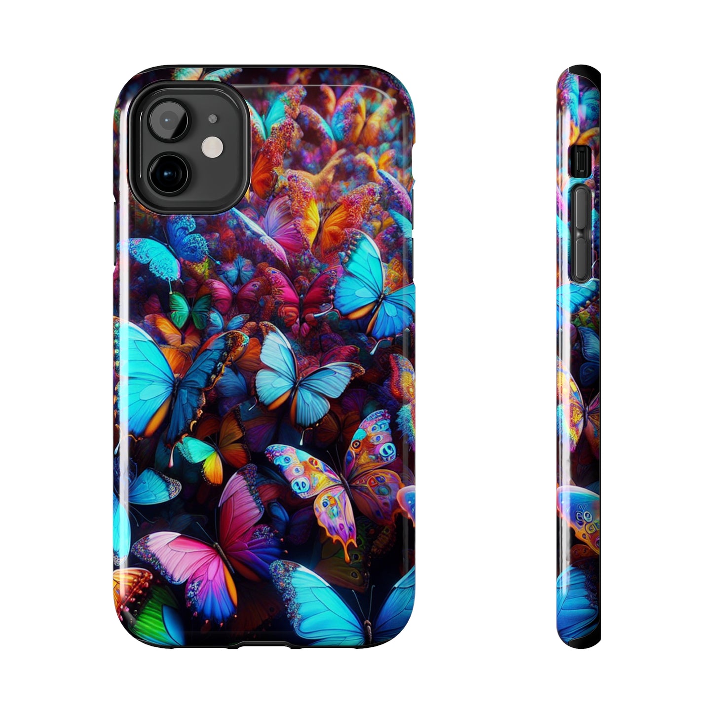 "Illuminated Flight" NEON Butterflies Tough Phone Case