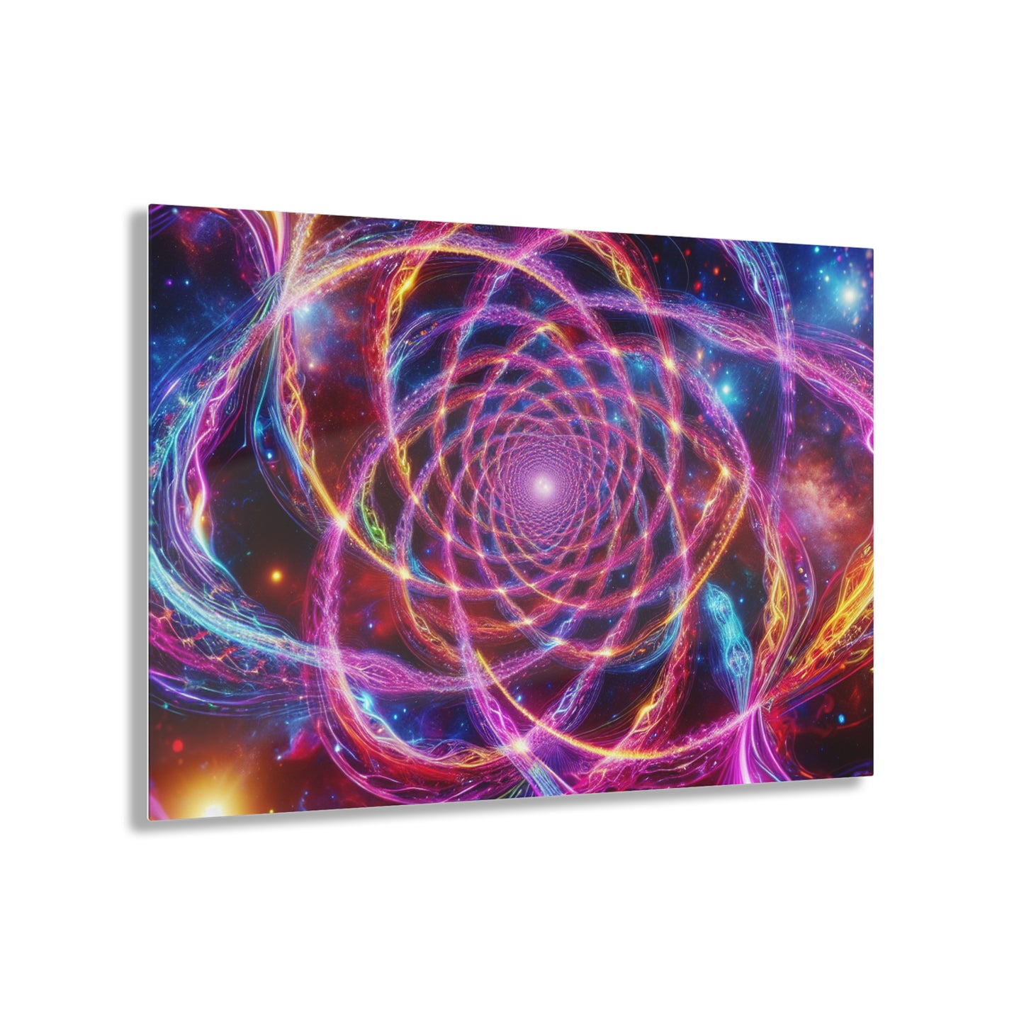 Infinite Glitter Galaxy. Trippy infity Pattern 1/4" Glossy Acrylic Art