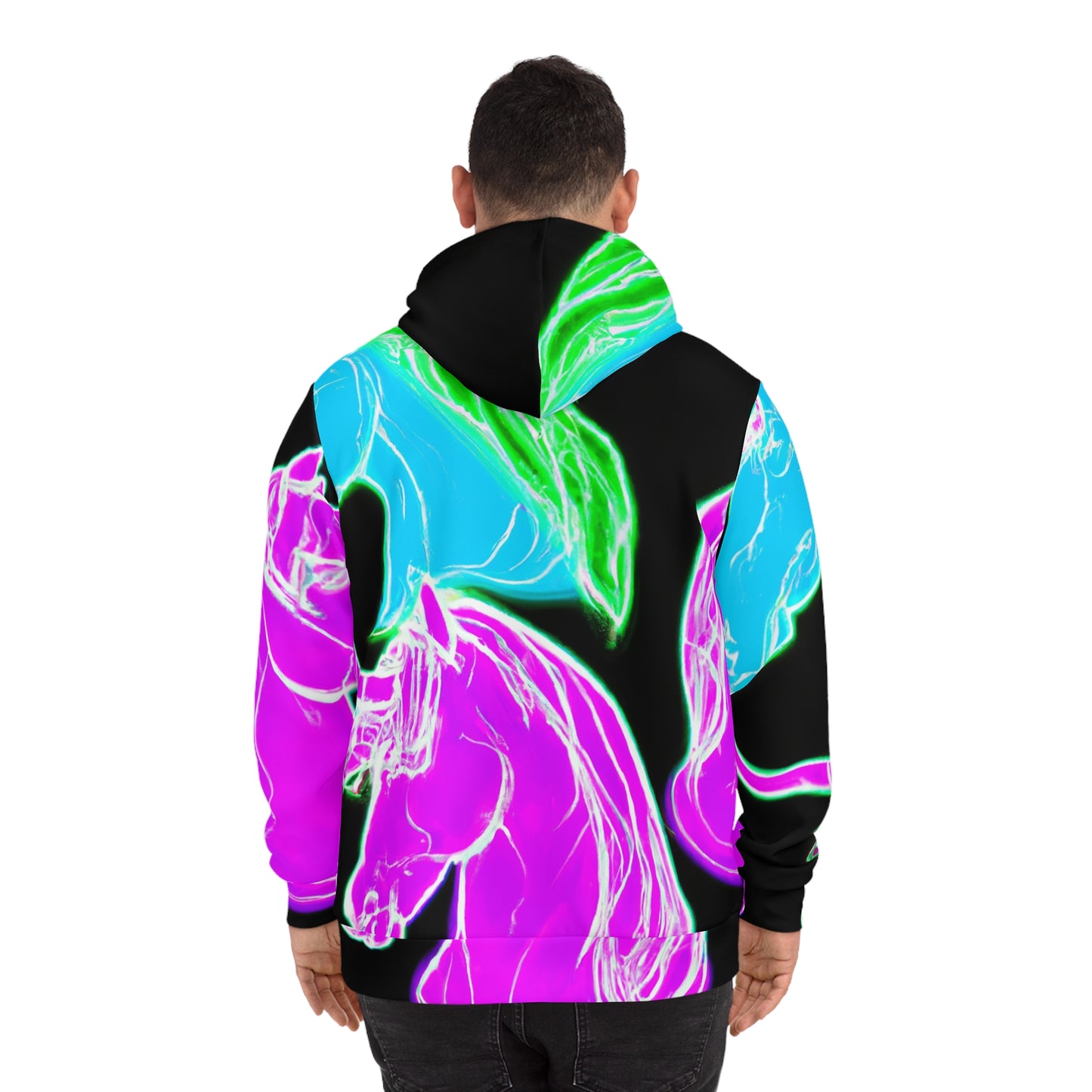 "Neon Blooms with the Unicorns" - Unicorns AOP Hoodie