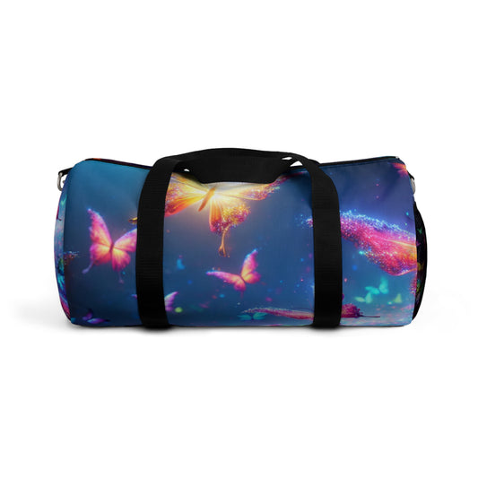 Neon Flutterby Fantasy - Neon Butterflies Duffle Bag