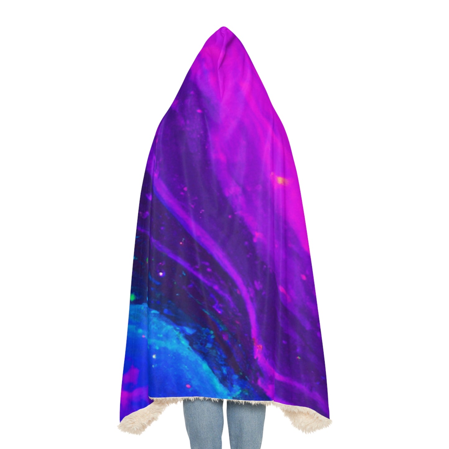 "Neon Splatter Maze" - NEON Infinity Patterns Art Hooded Snuggle Blanket
