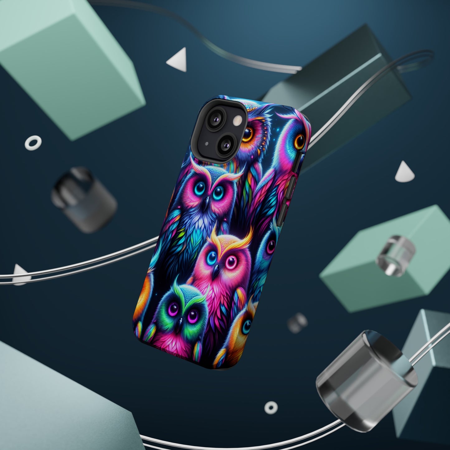 Neon Night Owls Neon Owls Premium Art Magsafe Magnet Tough IPhone 13 14 15 Pro Plus Max and Mini in Matte and Glossy Phone cases