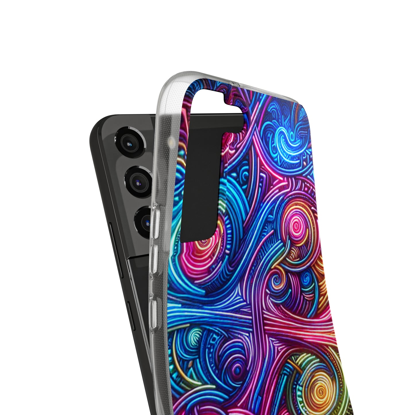 Vibrant Trippy Neon Infinity Ripples. Infinity Patterns Art Polycarbonate Phone Case Samsung Galaxy s21 s22 Google Pixel 6 Iphone 11 12 13 14 Pro Max Mini Plus