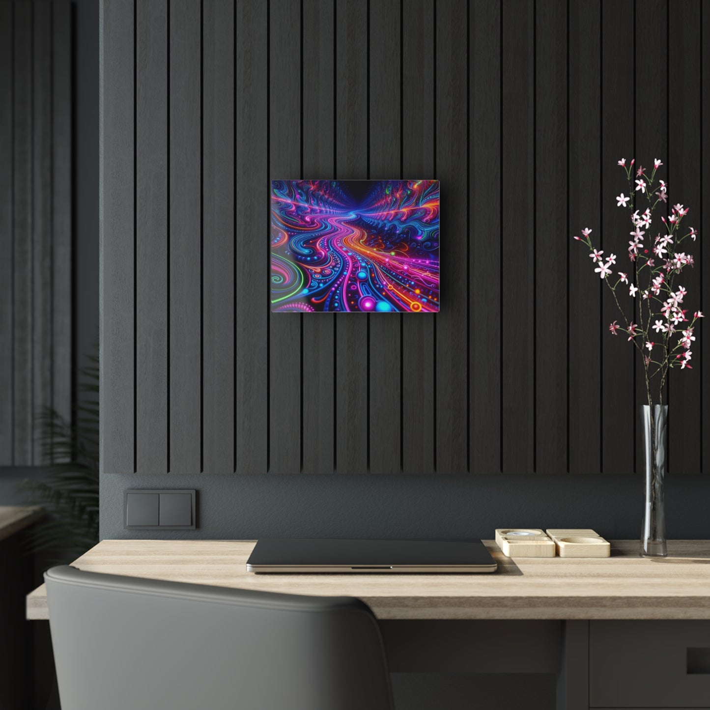 'Vibrant Infinity Prism' Trippy infity Pattern 1/4" Glossy Acrylic Art