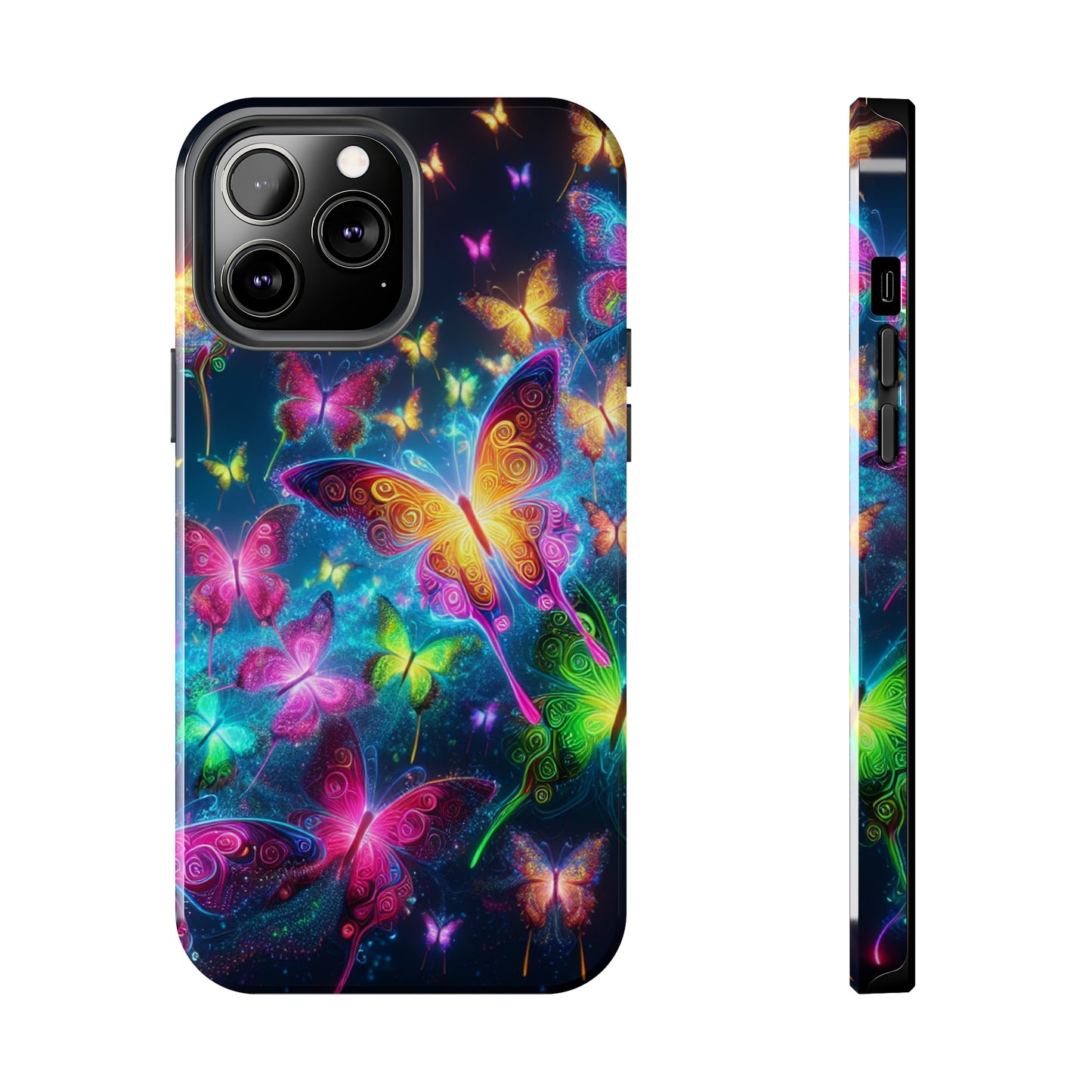 Neon Butterflies In Flight. NEON Butterflies Tough Phone Case
