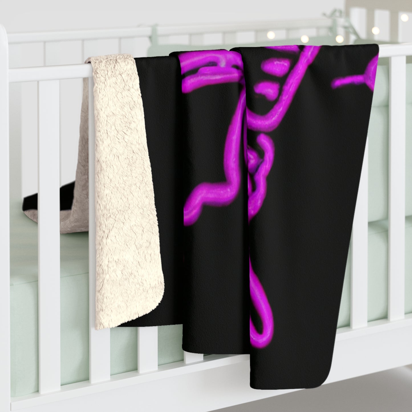 "Fluttering Fluorescence" - NEON Butterflies Art Sherpa Blanket