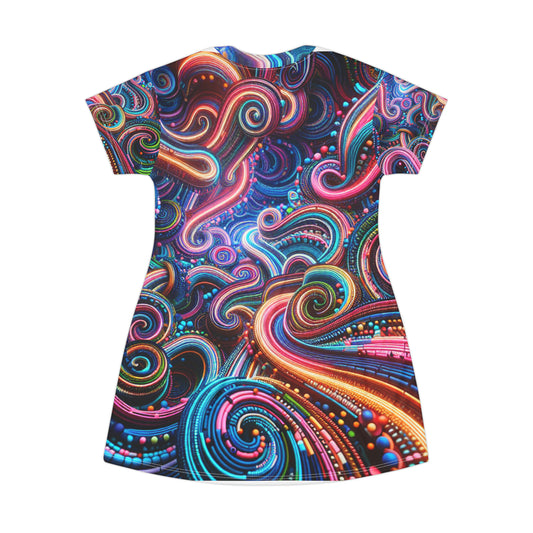 Vortex of Vibrant Radiance. Infinity Patterns Womans T Shirt Dress