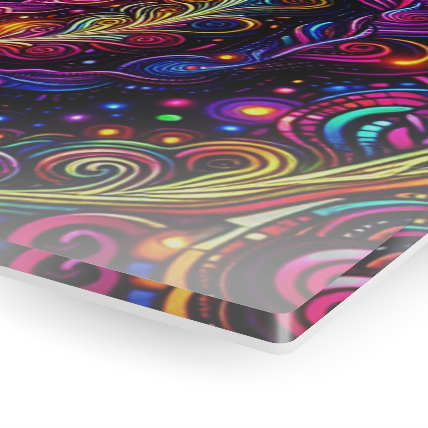 Vibrant Infinity Voyage. Trippy infity Pattern 1/4" Glossy Acrylic Art