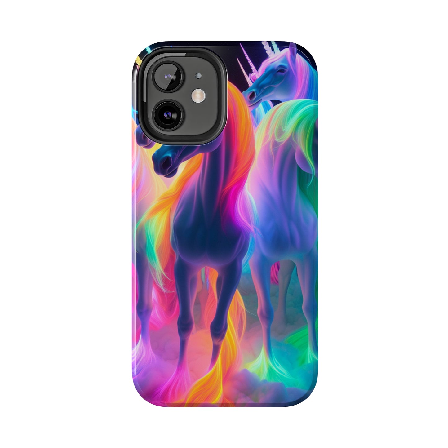 Vividly Rainbow Dreaming NEON Unicorns Tough Phone Case