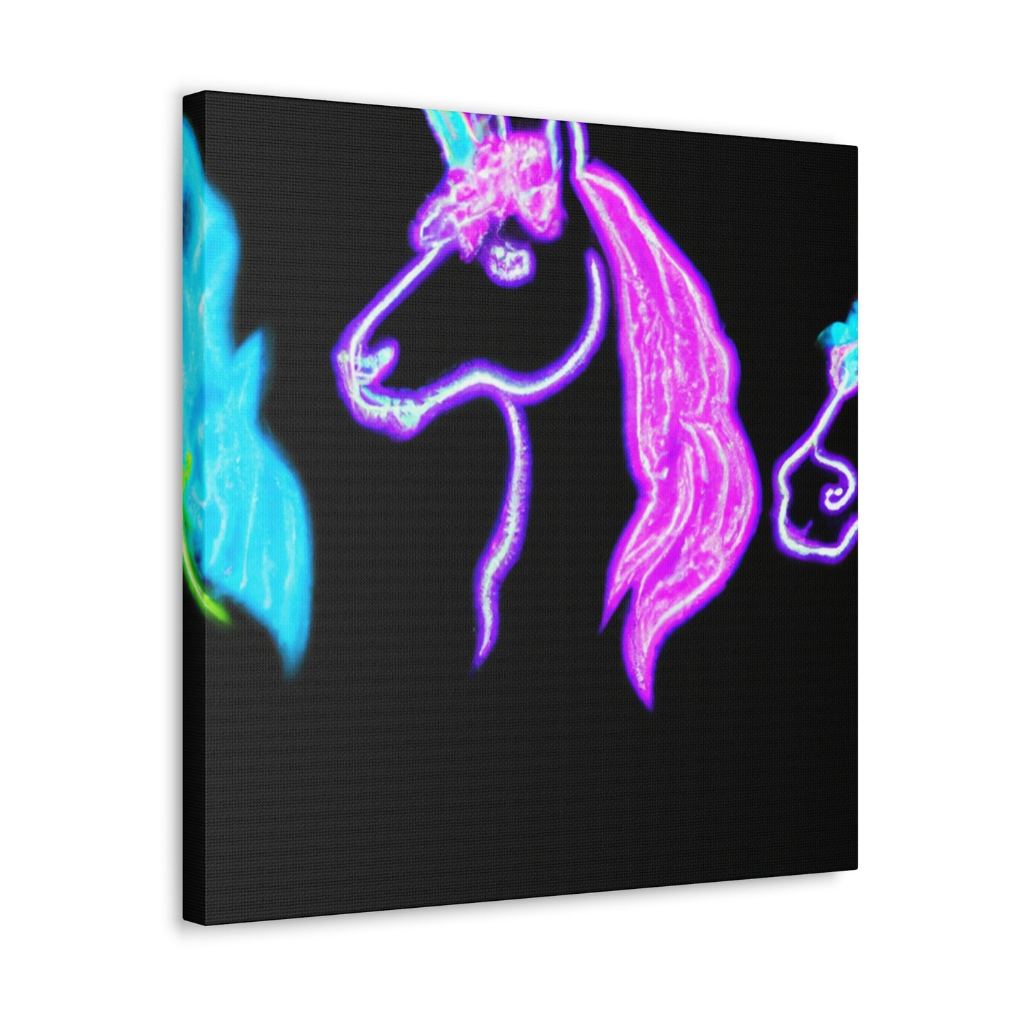 Neon Unicornscape. NEON Unicorns Art Canvas