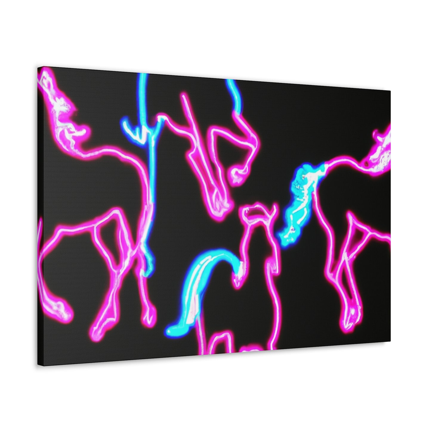 "Enchanted Fluorescence" NEON Unicorns Art Canvas