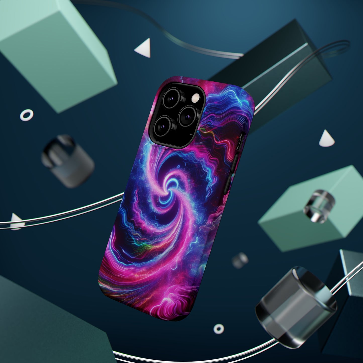 Infinite Neon Horizon Neon Trippy Infinity Patterns Premium Art Magsafe Magnet Tough IPhone 13 14 15 Pro Plus Max and Mini in Matte and Glossy Phone cases