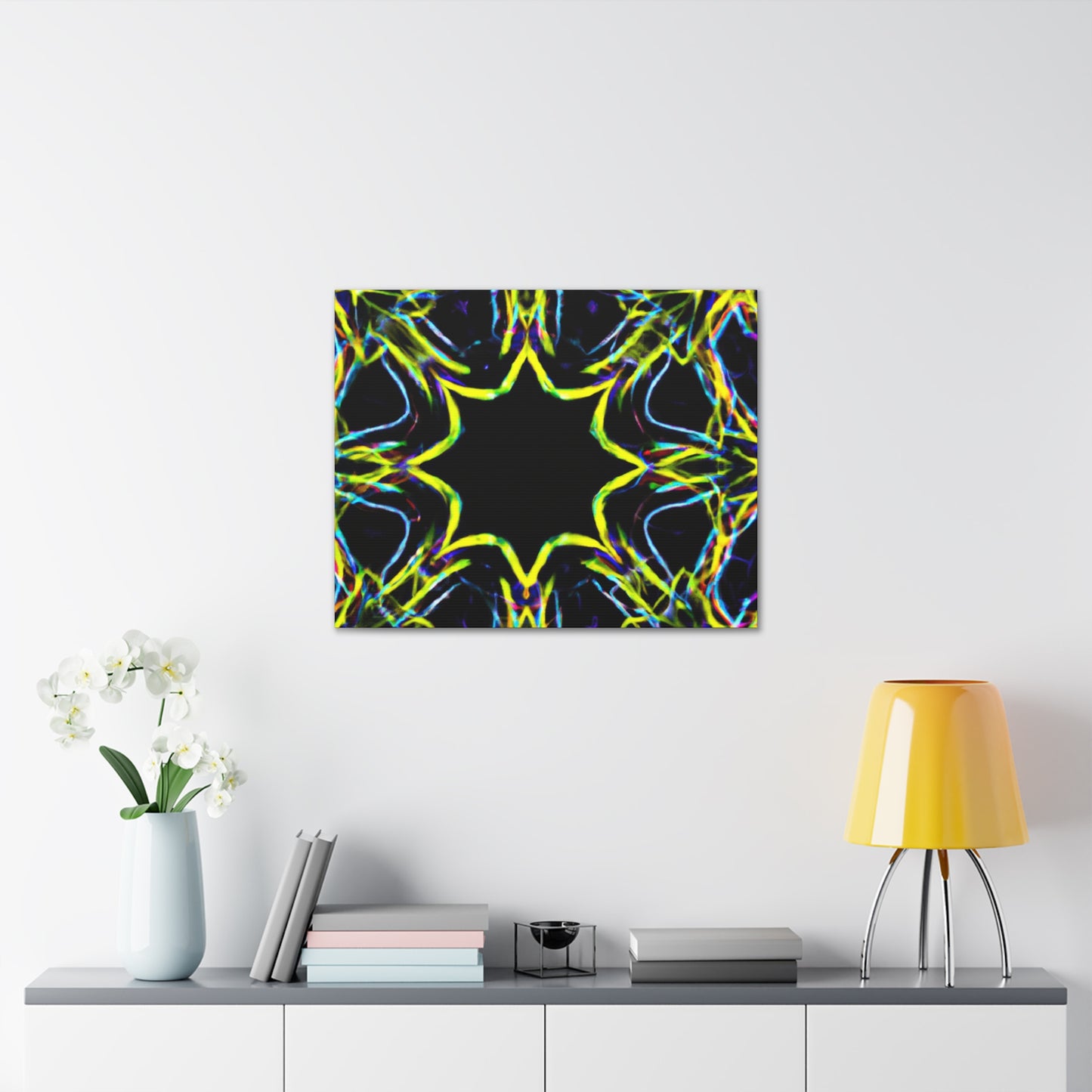 Vivid Neon Dreams of Infinity. Trippy Infinity Patterns Art Canvas