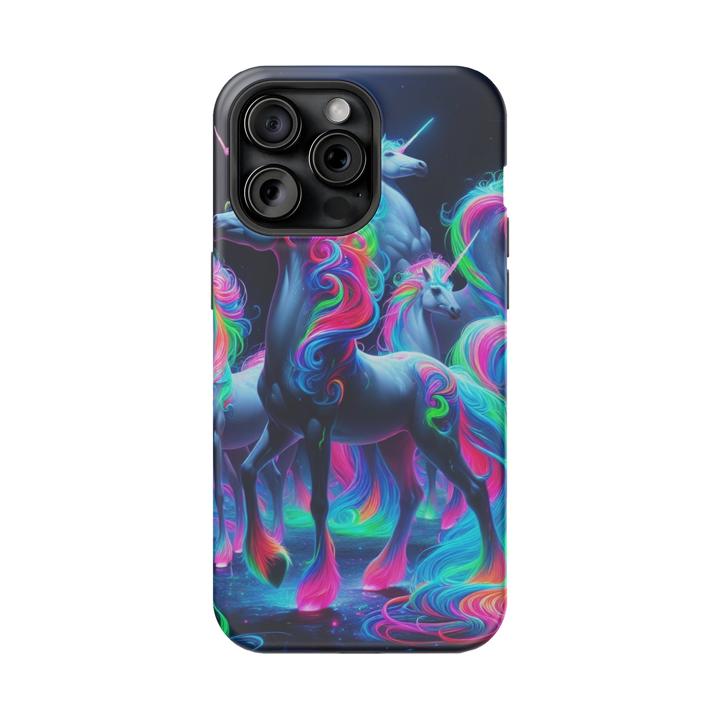 Neon Unicorn Prism. Neon Unicorns Premium Art Magsafe Magnet Tough IPhone 13 14 15 Pro Plus Max and Mini in Matte and Glossy Phone cases