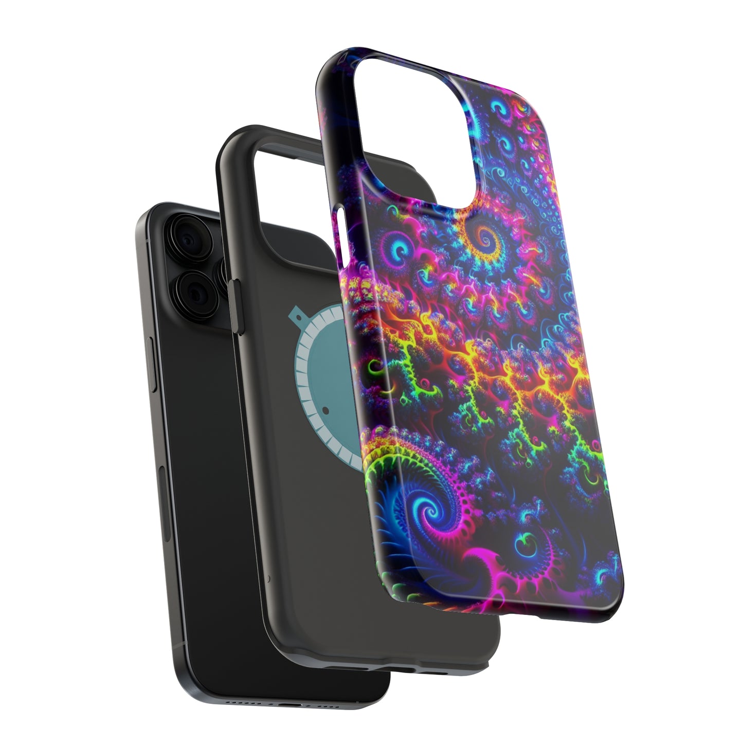 Twilight Infinyscape Neon Trippy Infinity Patterns Premium Art Magsafe Magnet Tough IPhone 13 14 15 Pro Plus Max and Mini in Matte and Glossy Phone cases