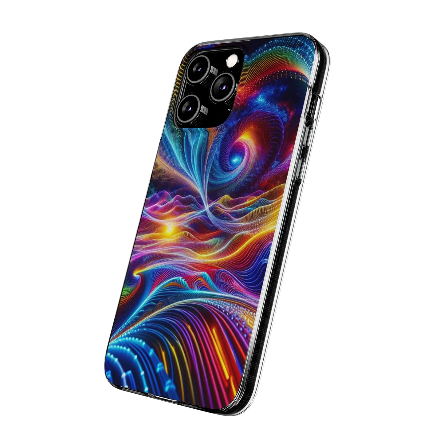Neon Vortex. Infinity Patterns Art Polycarbonate Phone Case