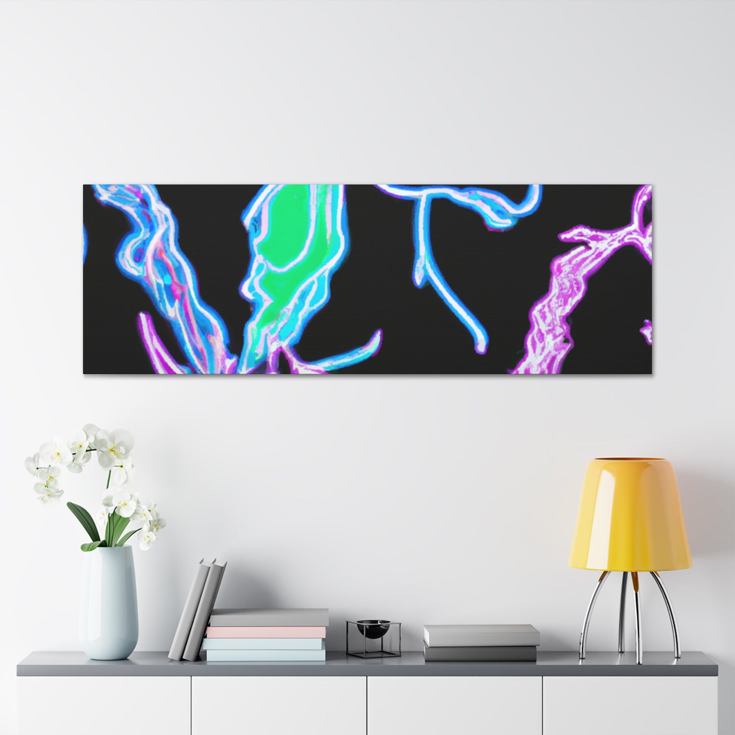 "Galactic Shebang of Neon Unicorns" NEON Unicorns Art Canvas