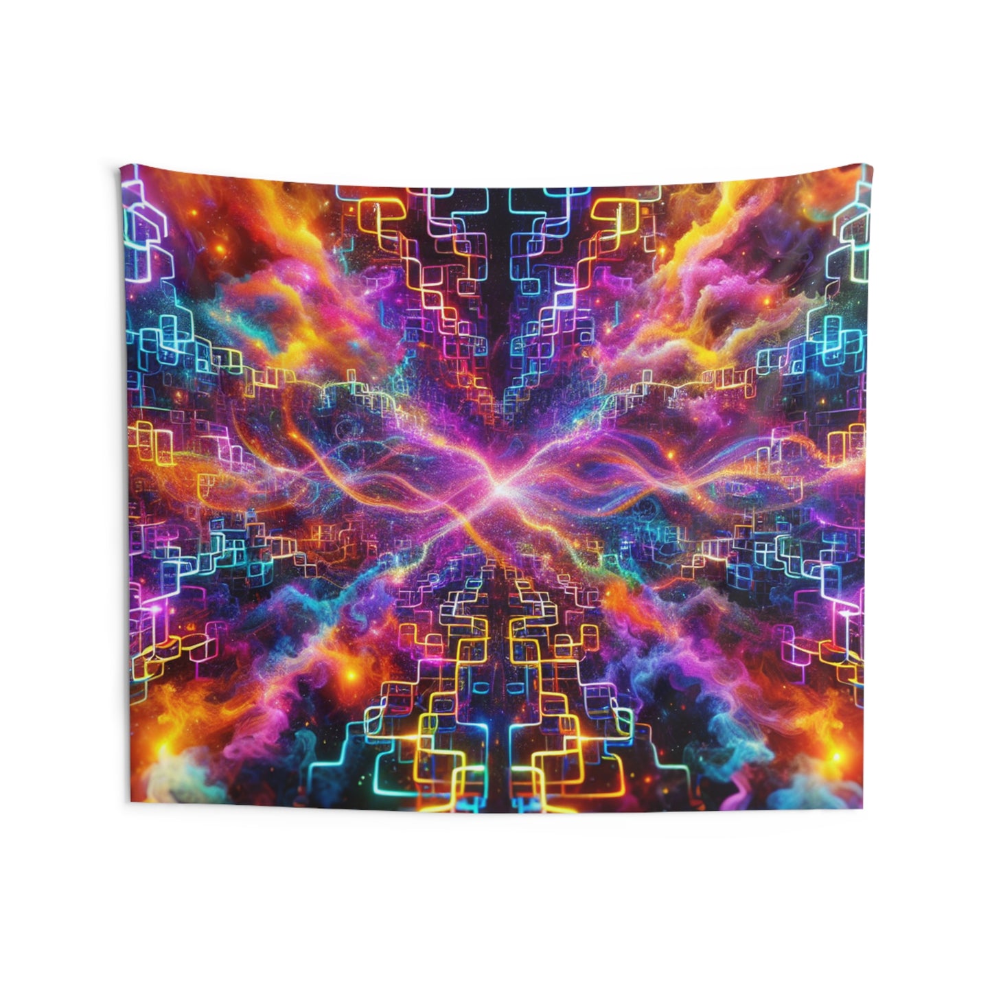 Psychedelic Eternal Radiance. Infinity Patterns Art Tapestry