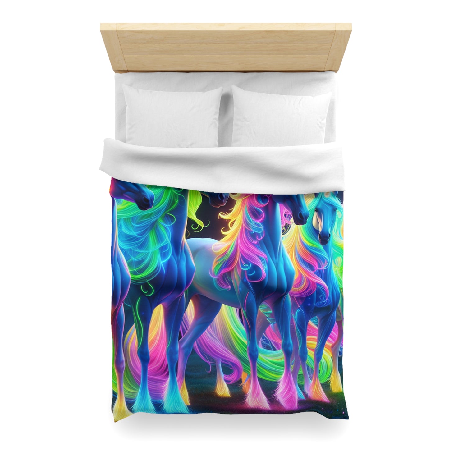 Ambrosius van Schiedam - NEON Unicorns Microfiber Duvet Cover