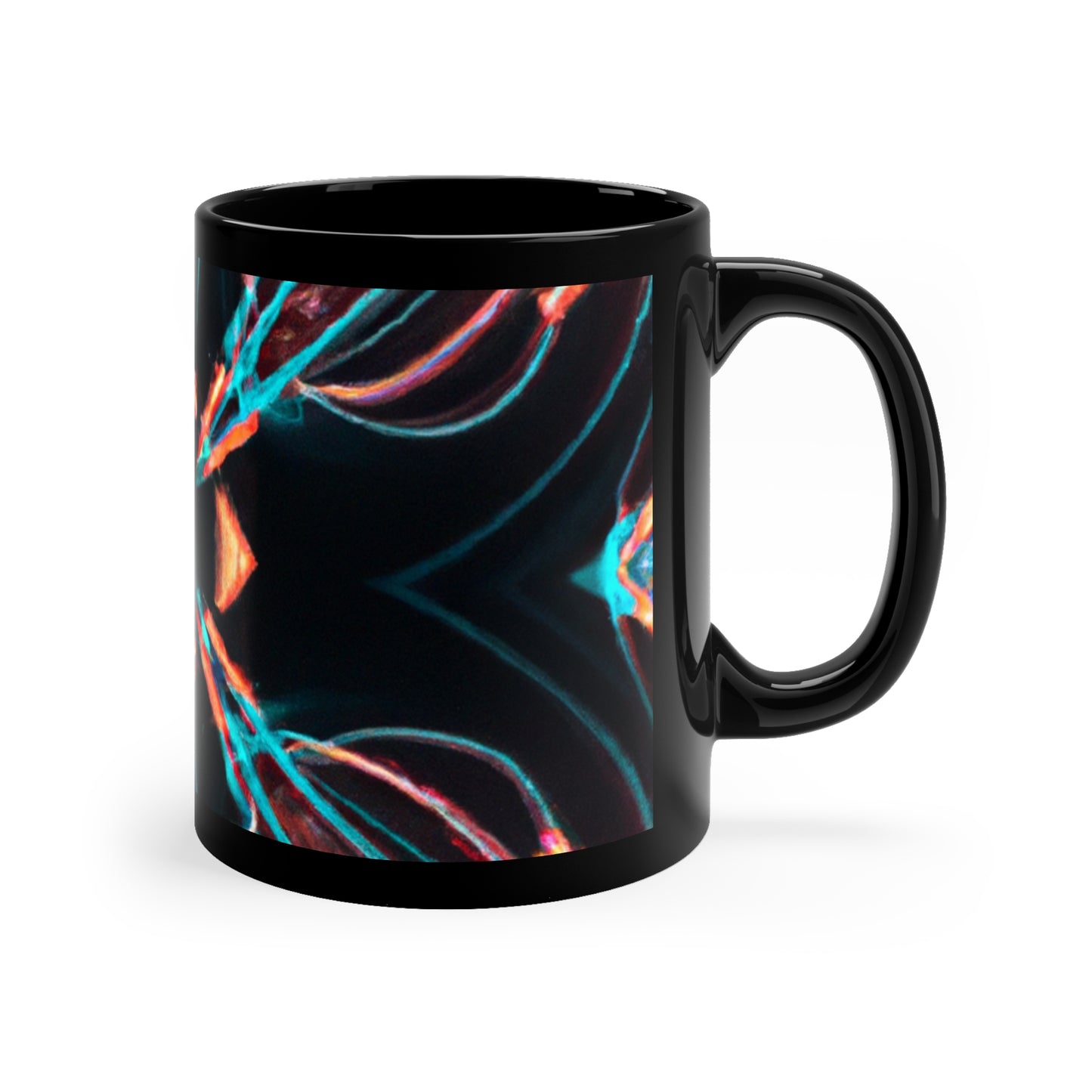 Vibrant Neon Infinity Whirls. Trippy Infninty Patterns 11oz Black Mug