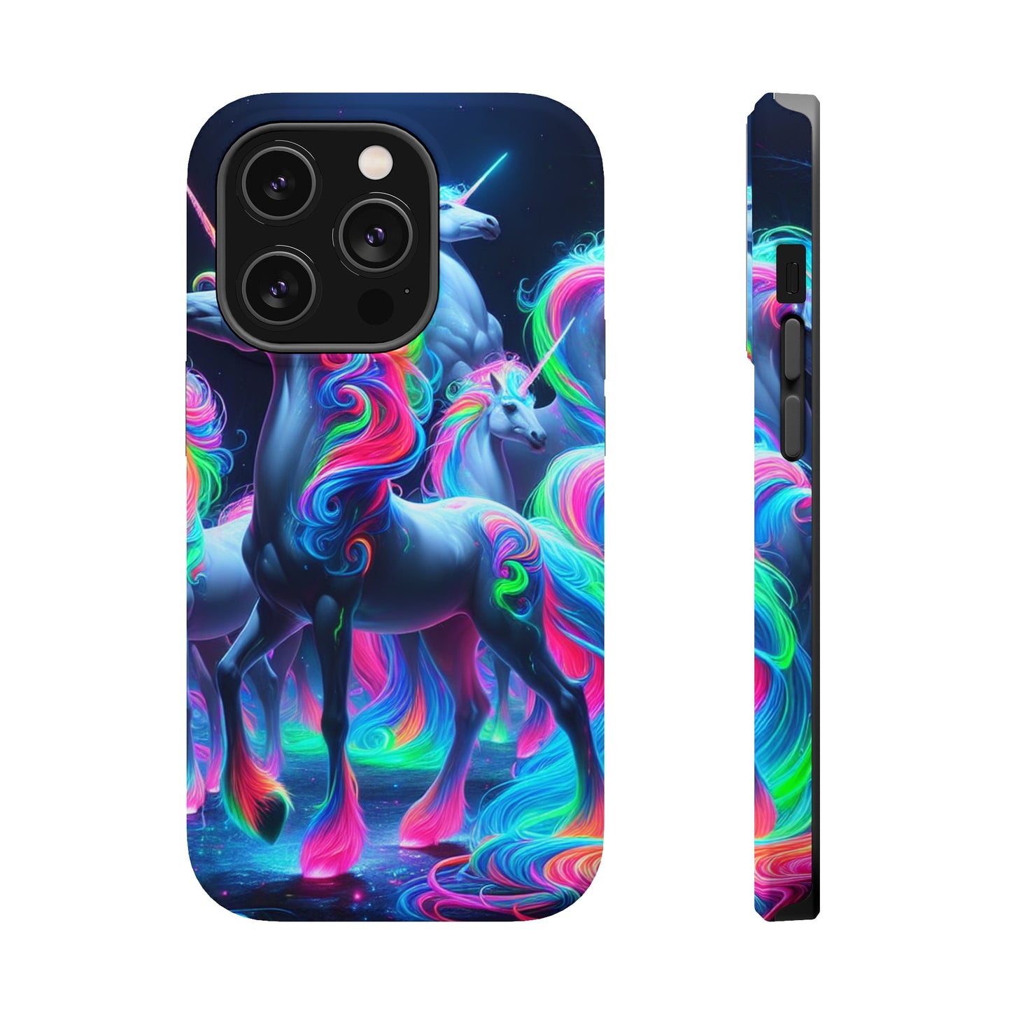Neon Unicorn Prism. Neon Unicorns Premium Art Magsafe Magnet Tough IPhone 13 14 15 Pro Plus Max and Mini in Matte and Glossy Phone cases