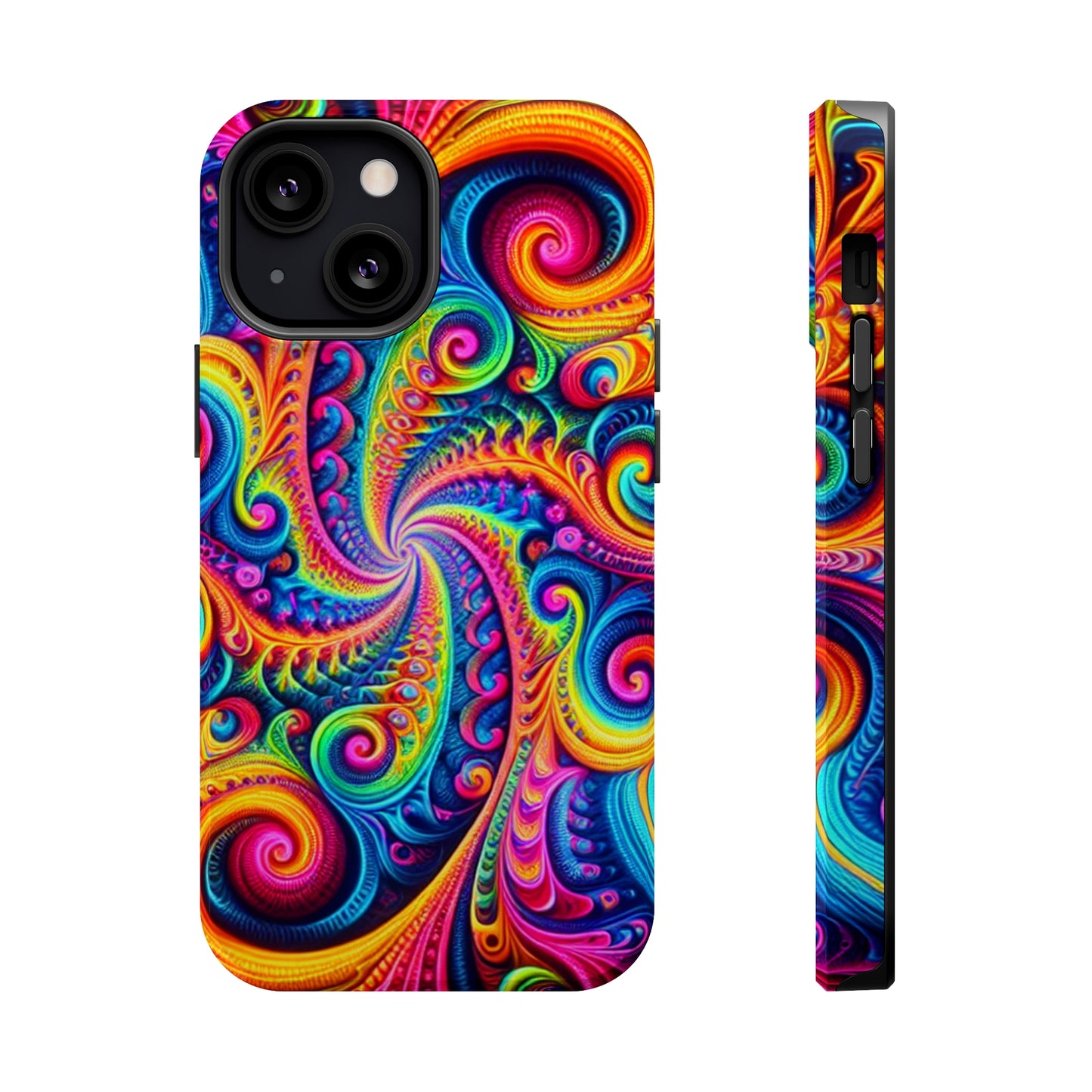 Trip-Infinite Radiance Neon Trippy Infinity Patterns Premium Art Magsafe Magnet Tough IPhone 13 14 15 Pro Plus Max and Mini in Matte and Glossy Phone cases