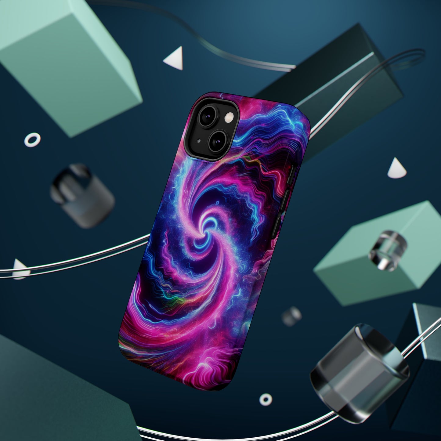 Infinite Neon Horizon Neon Trippy Infinity Patterns Premium Art Magsafe Magnet Tough IPhone 13 14 15 Pro Plus Max and Mini in Matte and Glossy Phone cases