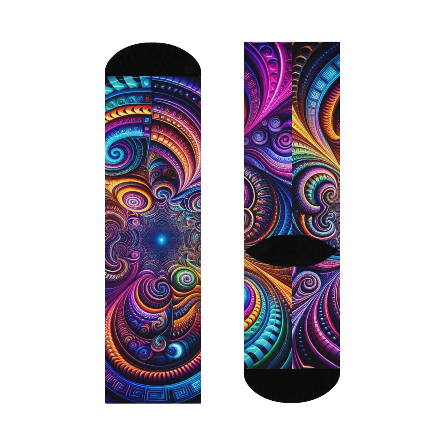 "Infinite Radiance" Trippy Cushioned Crew Socks