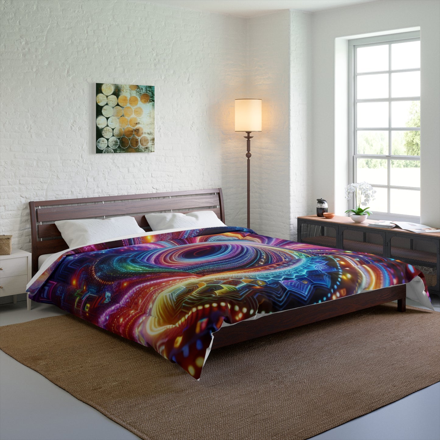 Vibrant Neon Infinity Whirls. Trippy Infinity Patterns Comforter Blanket