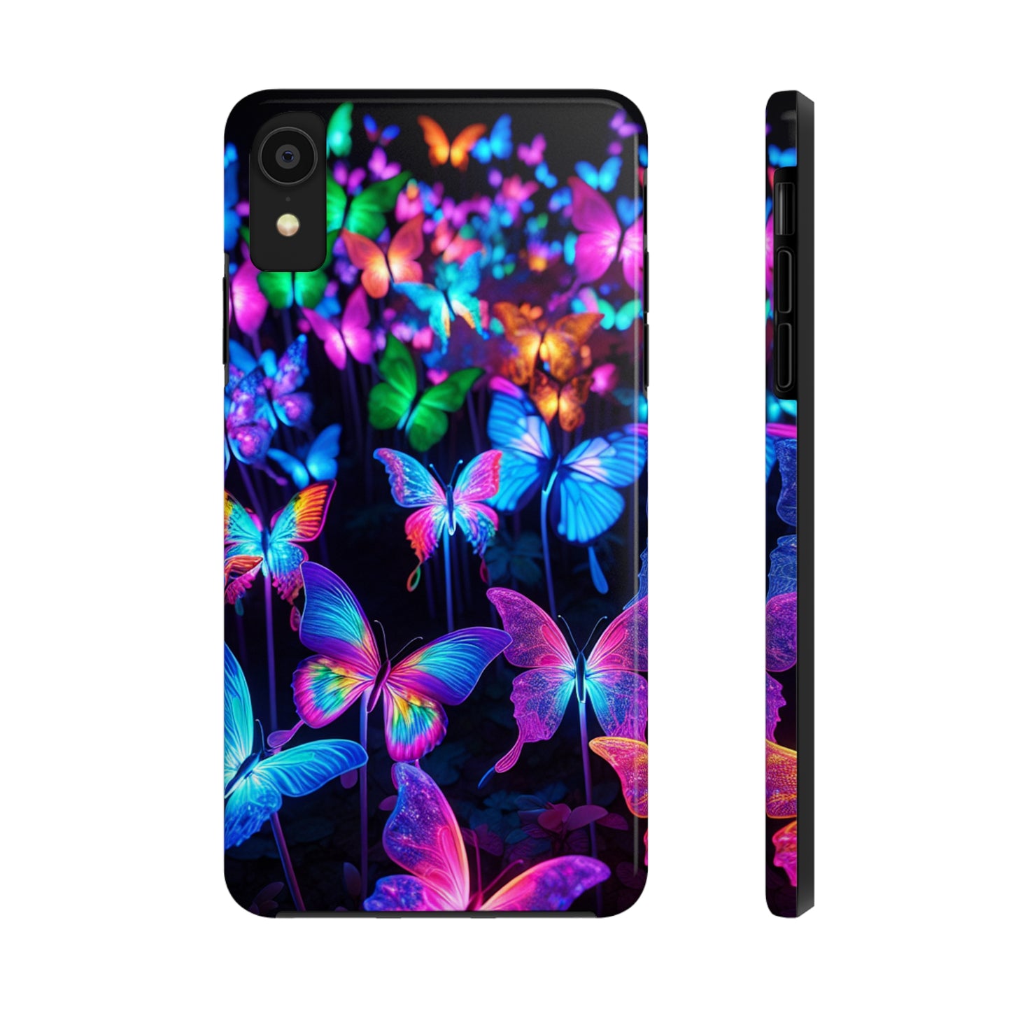 "Neon Flutterby Lights" NEON Butterflies Tough Phone Case