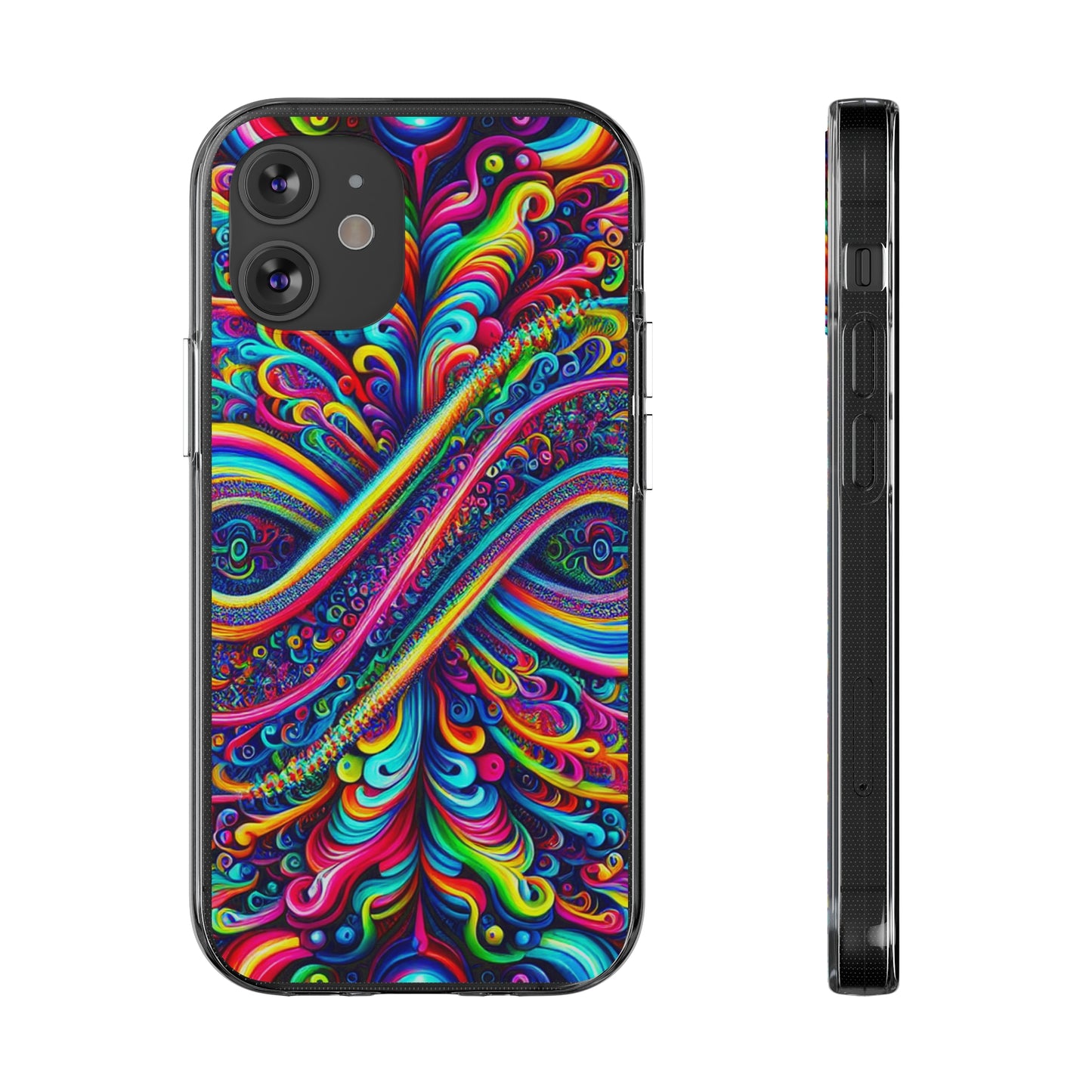 'Infinite Neon Illusion' Infinity Patterns Art Polycarbonate Phone Case