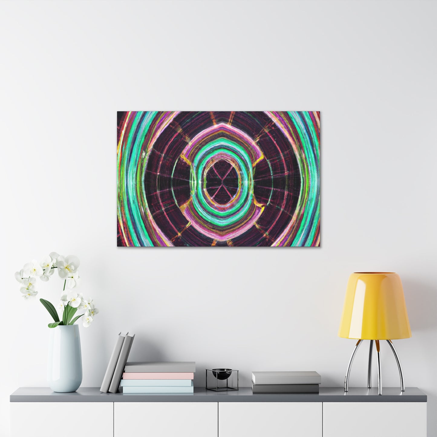 Electric Cosmic Confetti. Trippy Infinity Patterns Art Canvas